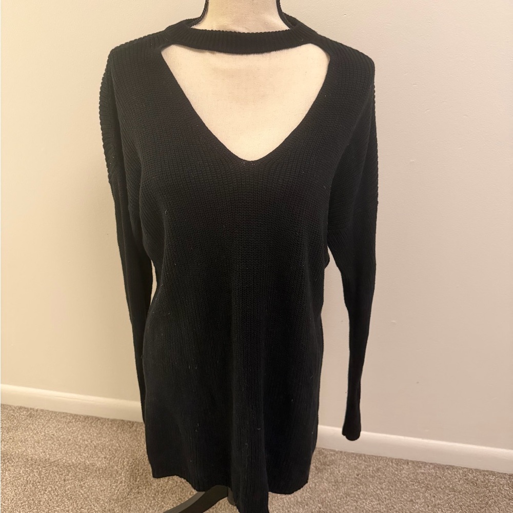 Vince Camuto Black Knit Sweater with Collar